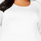 JM Collection Top feminino plus size com decote redondo, branco, tamanho 0X