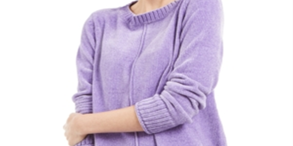 Suéter chenille feminino Style &amp; Co roxo tamanho PP