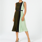 Vestido midi plissado com blocos de cores Alfani feminino, verde, tamanho 4, pequeno