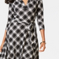Vestido feminino xadrez Charter Club, preto, tamanho pequeno GG