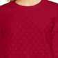 Karen Scott Top esportivo feminino texturizado com bolinhas, manga 3/4, vermelho, tamanho X-S