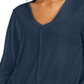 Estilo &amp; Co Feminino Detalhe de Costura Alto Baixo Top Azul Tamanho X-Small