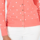 Cardigan feminino estampado com botões Charter Club rosa tamanho extragrande