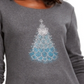 Camiseta feminina Karen Scott de algodão com estampa de Natal, cor carvão, tamanho extrapequeno