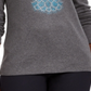 Camiseta feminina Karen Scott de algodão com estampa de Natal, cor carvão, tamanho extrapequeno