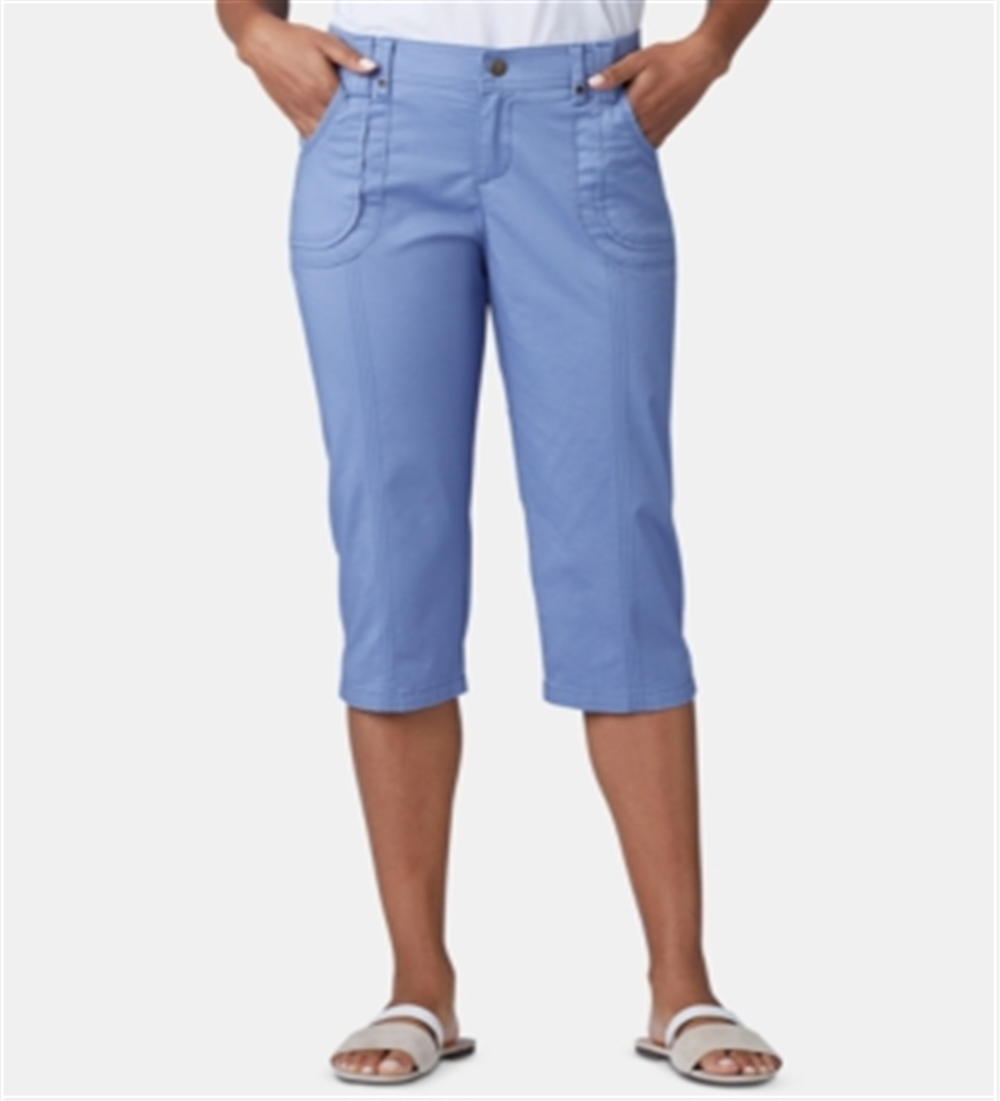 Calça Capri Feminina Lee Platinum com Bolso Patch Azul Tamanho 4 Petite