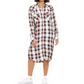 Camisa xadrez longa Levi's feminina com botões, preta, vários tamanhos, pequena M