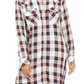 Camisa xadrez longa Levi's feminina com botões, preta, vários tamanhos, pequena M