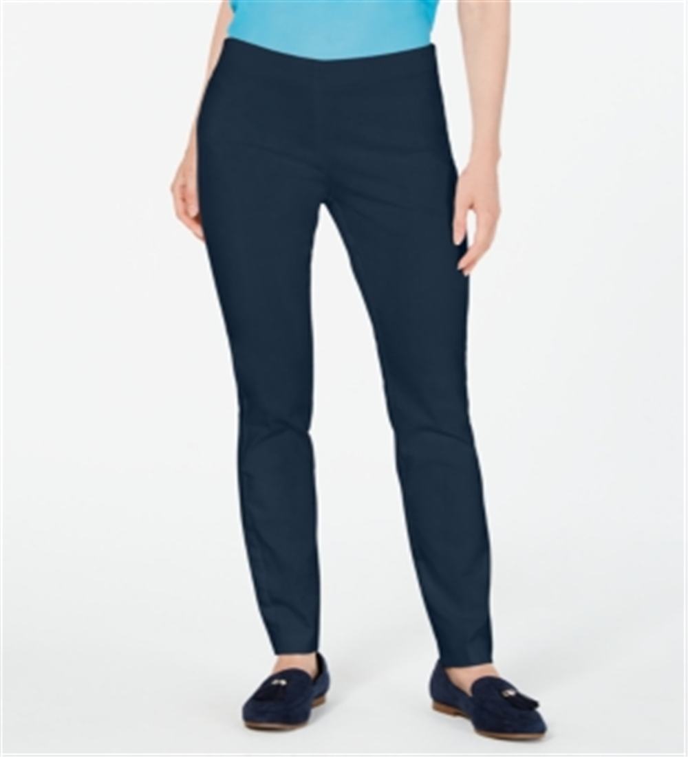 Calça skinny feminina Charter Club Chelsea Stretch Twill Azul Tamanho 4 Petite