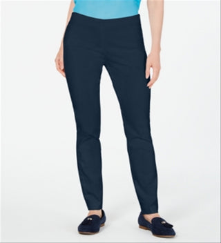 Calça skinny feminina Charter Club Chelsea Stretch Twill Azul Tamanho 4 Petite