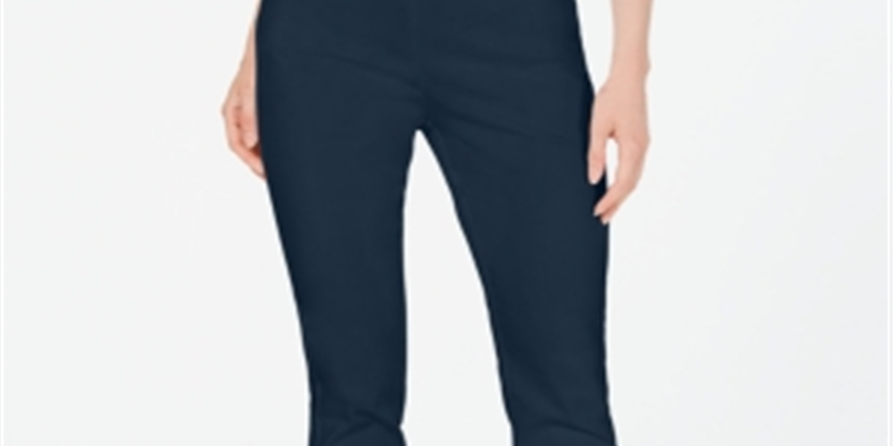 Calça skinny feminina Charter Club Chelsea Stretch Twill Azul Tamanho 4 Petite