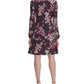 Vestido evasê feminino Tommy Hilfiger Floral Jersey Roxo Tamanho 4