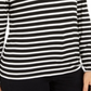 Blusa listrada feminina Style &amp; Co, preta, tamanho pequeno XL