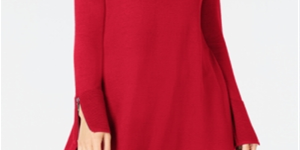 Suéter túnica canelada feminino Alfani vermelho tamanho X-S