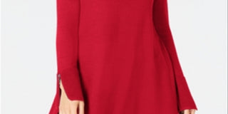 Suéter túnica canelada feminino Alfani vermelho tamanho X-S