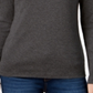 Camiseta feminina de manga comprida em algodão Pima Charter Club, cinza, tamanho XX-G