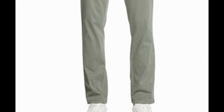 Calça DKNY Bedford Slim Straight Fit Performance Stretch Cetim Masculina Verde Agave Tamanho 38X32