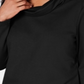 Karen Scott Top esportivo feminino com decote careca, preto, tamanho XX-G