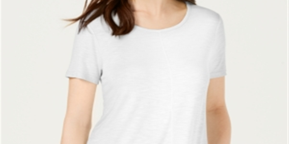 Blusa feminina com babados e bainha estilo &amp; co, branca, tamanho pequeno P