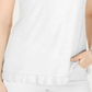 Blusa feminina com babados e bainha estilo &amp; co, branca, tamanho pequeno P