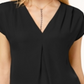 Blusa plissada feminina INC International Concepts - Preto, tamanho pequeno M