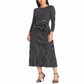 Vestido listrado de malha Ralph Lauren feminino, preto, tamanho 16