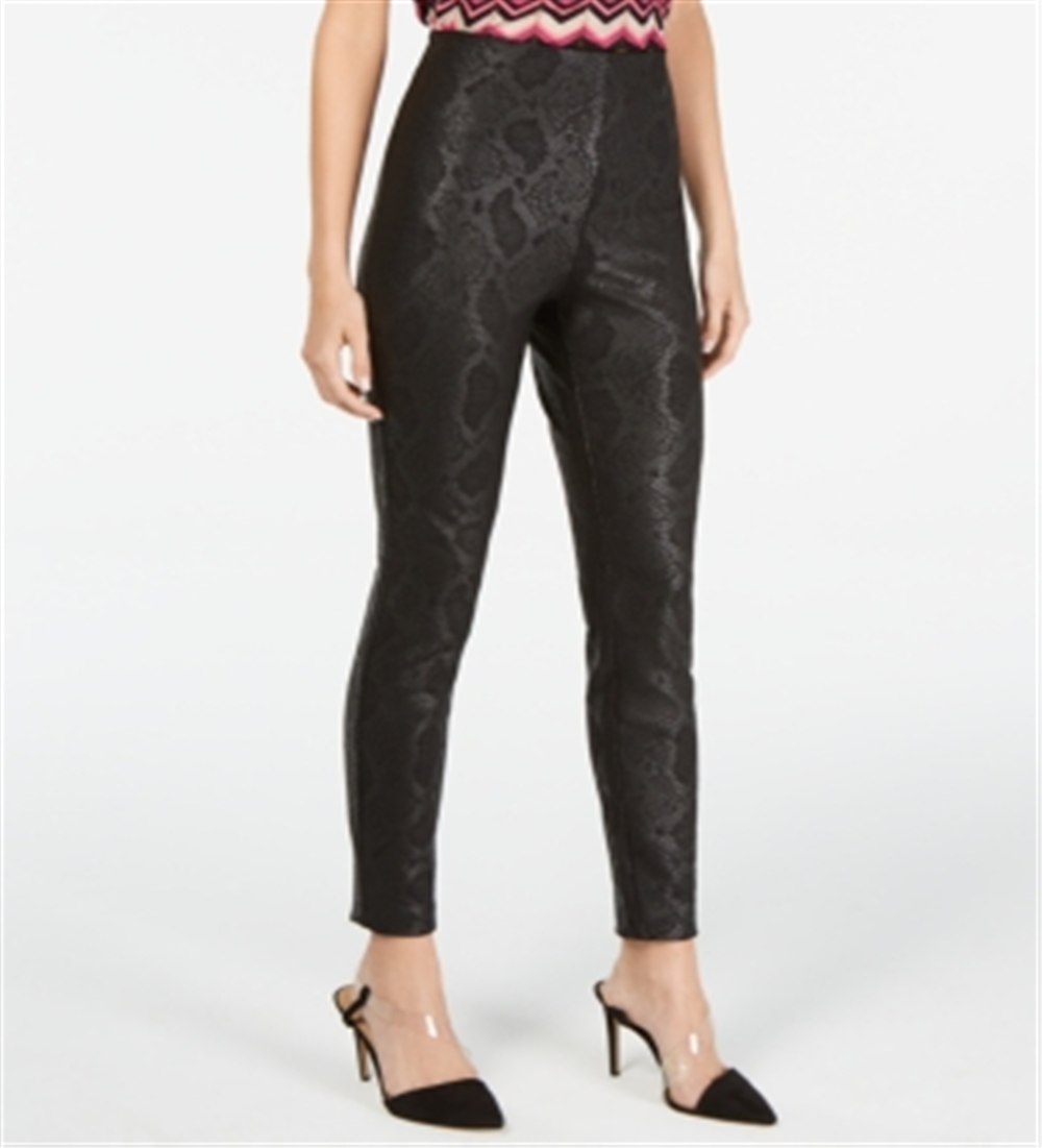 Calça skinny feminina com estampa de cobra da INC International Concepts, preta, tamanho 12
