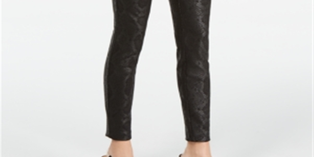 Calça skinny feminina com estampa de cobra da INC International Concepts, preta, tamanho 12