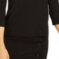 Blusa feminina Kasper de gola alta e manga comprida, preta, tamanho pequeno G