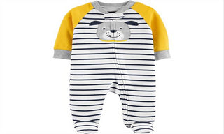 Carter's Boy's Footed Sleep &amp; Play Branco / Amarelo Tamanho 9MOS