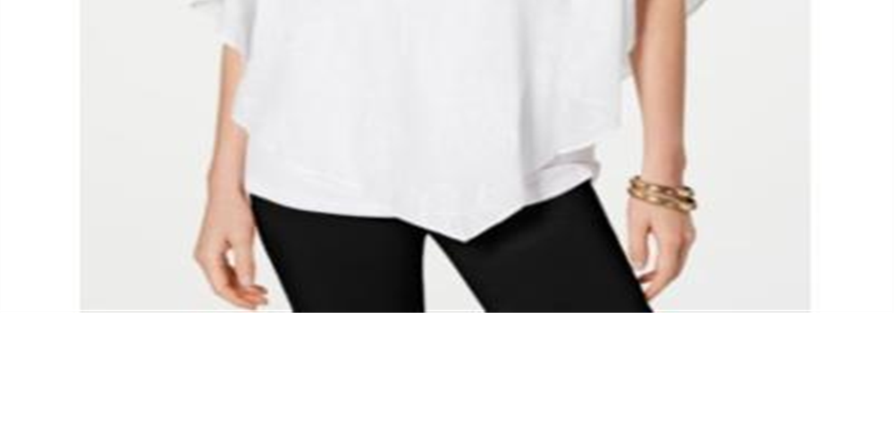 JM Collection Top Poncho Bordado Feminino Branco Tamanho Pequeno XL