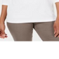 Karen Scott Blusa de algodão com cadarço feminina, branca, tamanho pequeno
