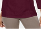 Karen Scott Top Henley Feminino com Renda Frontal Vermelho Tamanho Médio