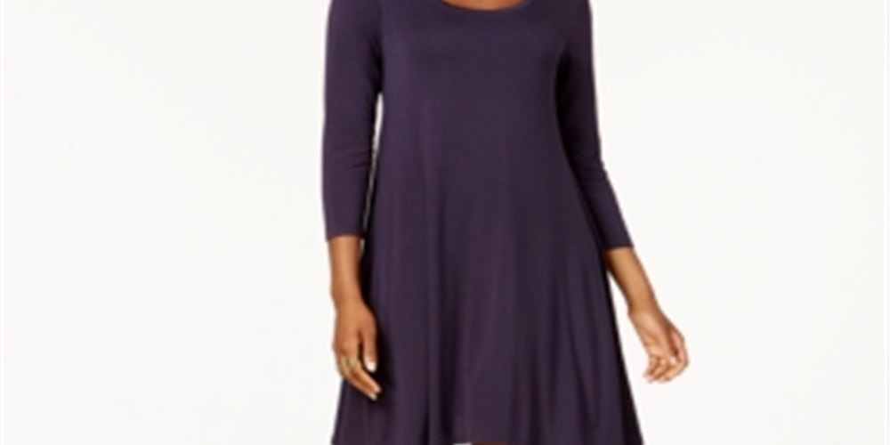 Vestido rodado feminino Style &amp; Co Darl Grape tamanho pequeno S
