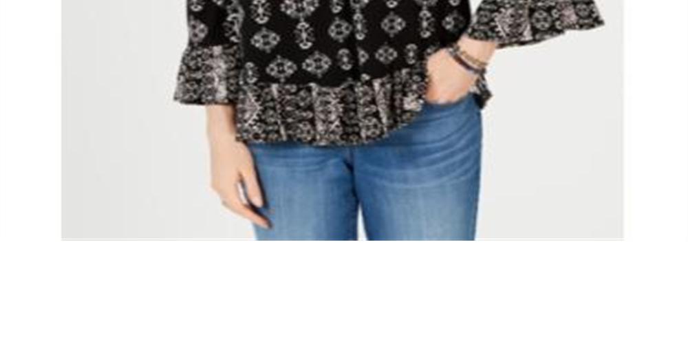 Blusa feminina estampada ombro a ombro estilo &amp; co, azul marinho, floral, tamanho pequeno, L