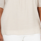 JM Collection Blusa feminina de gaze com ombros de fora e franzido, marrom, tamanho médio