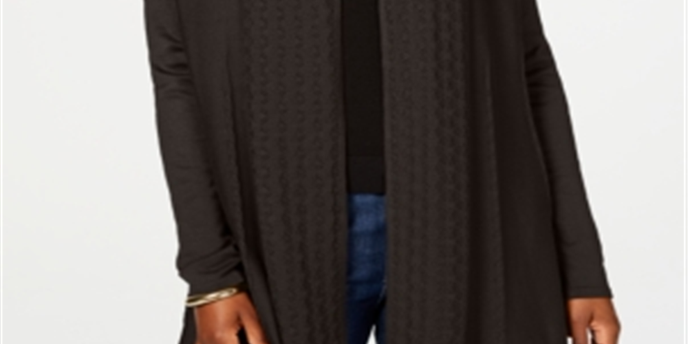 Karen Scott Cardigan Feminino Frente Aberta Marrom Tamanho XS