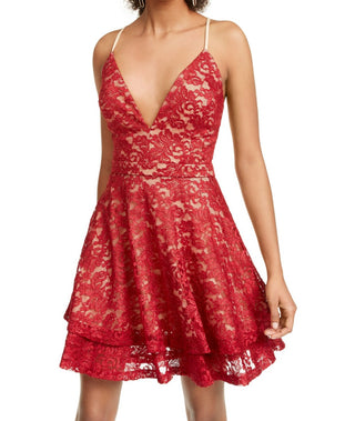 Vestido de festa infantil com glitter e costas nadador, vermelho, tamanho XX-S