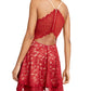 Vestido de festa infantil com glitter e costas nadador, vermelho, tamanho XX-S