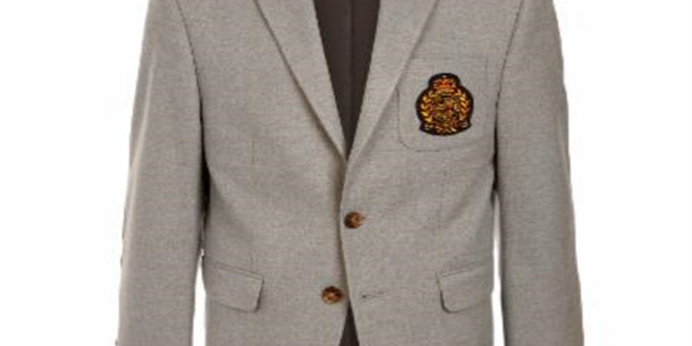 Casaco esportivo Ralph Lauren Big Boy's Solid com cotoveleiras de camurça sintética, cinza, tamanho 16