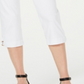 Calça Capri Feminina JM Collection com Barra Dupla e Argola Branca, Tamanho X-G