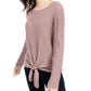 Blusa feminina com estampa texturizada e gola redonda, manga longa, tamanho médio, da INC International Concepts
