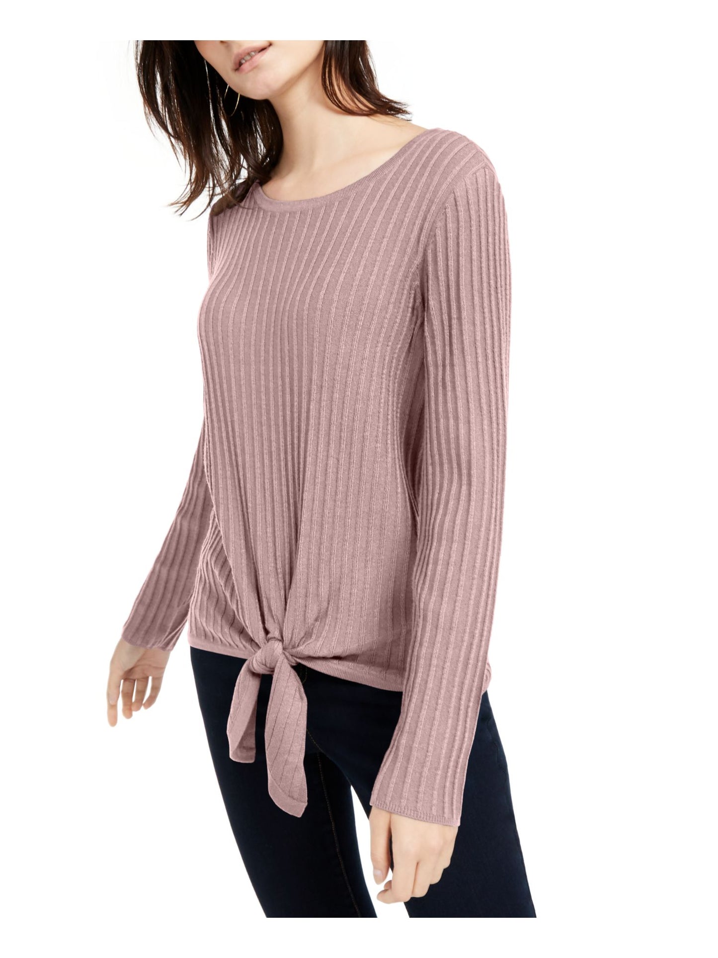 Blusa feminina com estampa texturizada e gola redonda, manga longa, tamanho médio, da INC International Concepts