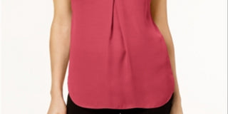 Blusa plissada feminina INC International Concepts, coral polido, tamanho pequeno P