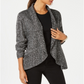 Karen Scott Cardigan Feminino Gola Xale Preto Tamanho Grande