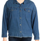 Blusa feminina Levi's de manga comprida com gola e botões, azul, tamanho 1X