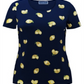 Blusa de algodão com estampa botânica e decote redondo feminina Karen Scott, azul, tamanho pequeno