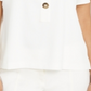 Blusa feminina Alfani com decote em botão e mangas bufantes, branca, tamanho grande