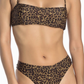 Kendall &amp; Kylie Bandeau com estampa de leopardo, cintura alta, marrom, tamanho grande, feminino
