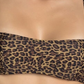 Kendall &amp; Kylie Bandeau com estampa de leopardo, cintura alta, marrom, tamanho grande, feminino